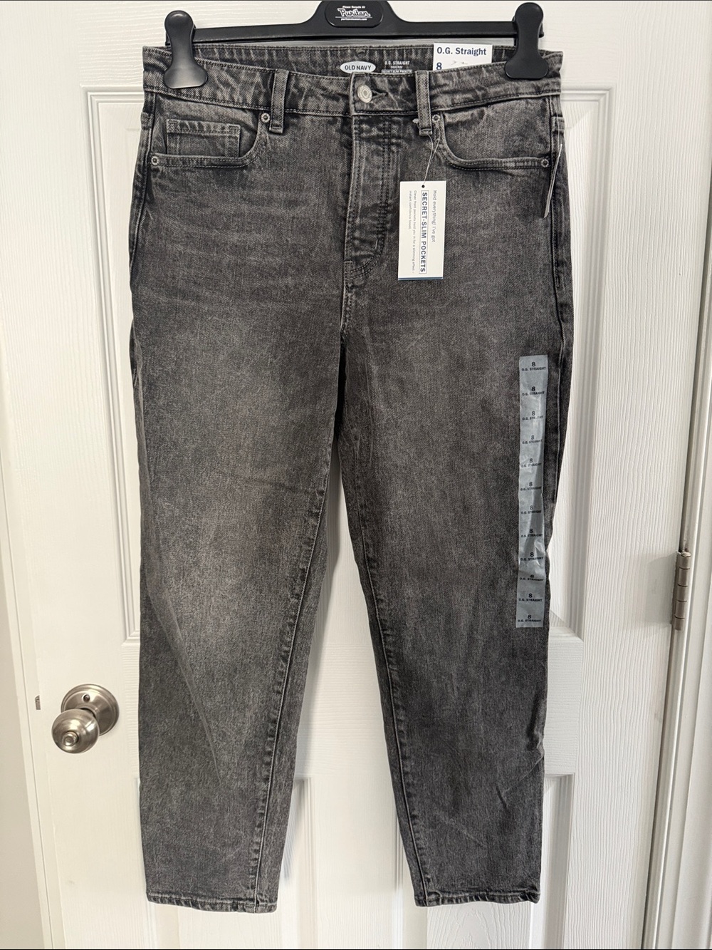 Old Navy Women's O. G. Straight High-Rise Jeans - Charcoal Black Wash